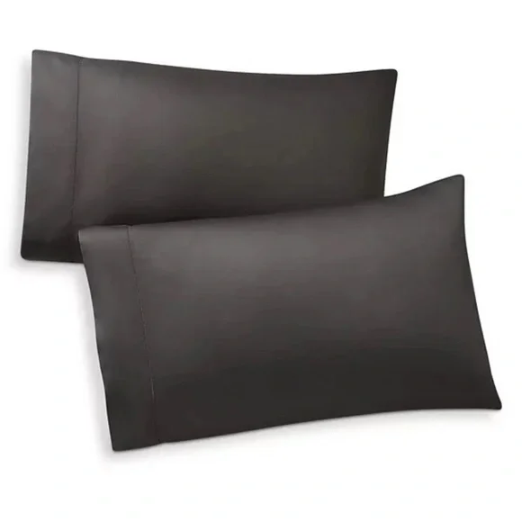 NEW Ralph Lauren RL Organic Cotton Sateen Graphite 2 King Pillowcases $130